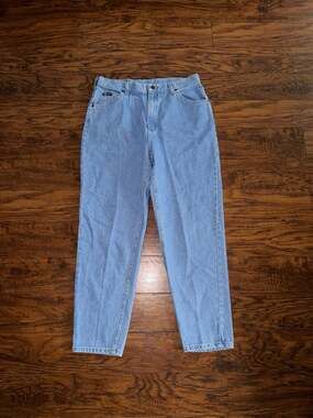 Riders Denim Vintage Light Wash High Rise Tapered Mom Jeans